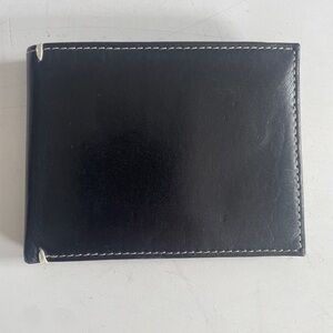 Danier Black Leather Card & Key Holder with Contrast Stitch